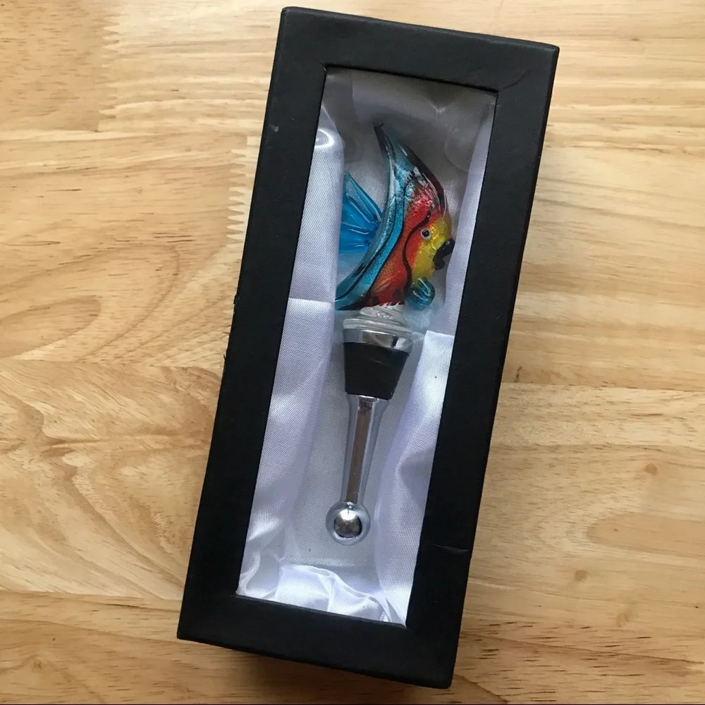 LSArts Glass Wine Bottle Stopper, Tropical Fish 🐠 - Picture 2 of 11